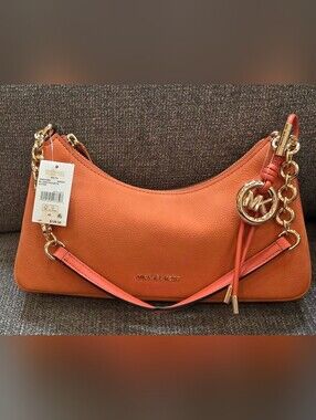 Michael Kors Orange/Mimosa Pebbled Leather Nolita